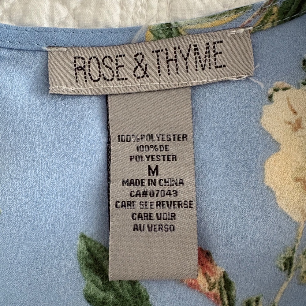 FLORAL/BLUE BLOUSE π - Picture 3 of 6